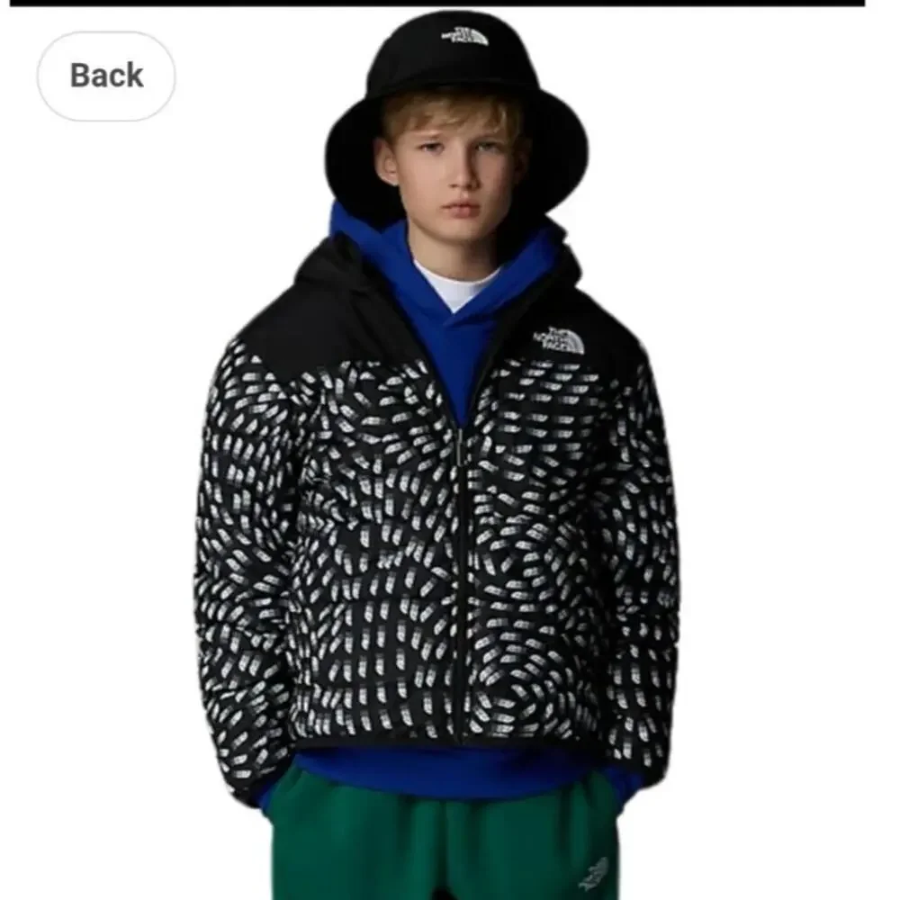 The North Face Reverse Shasta Full Zip Hooded Jacket in Black Vector Field sz XL
